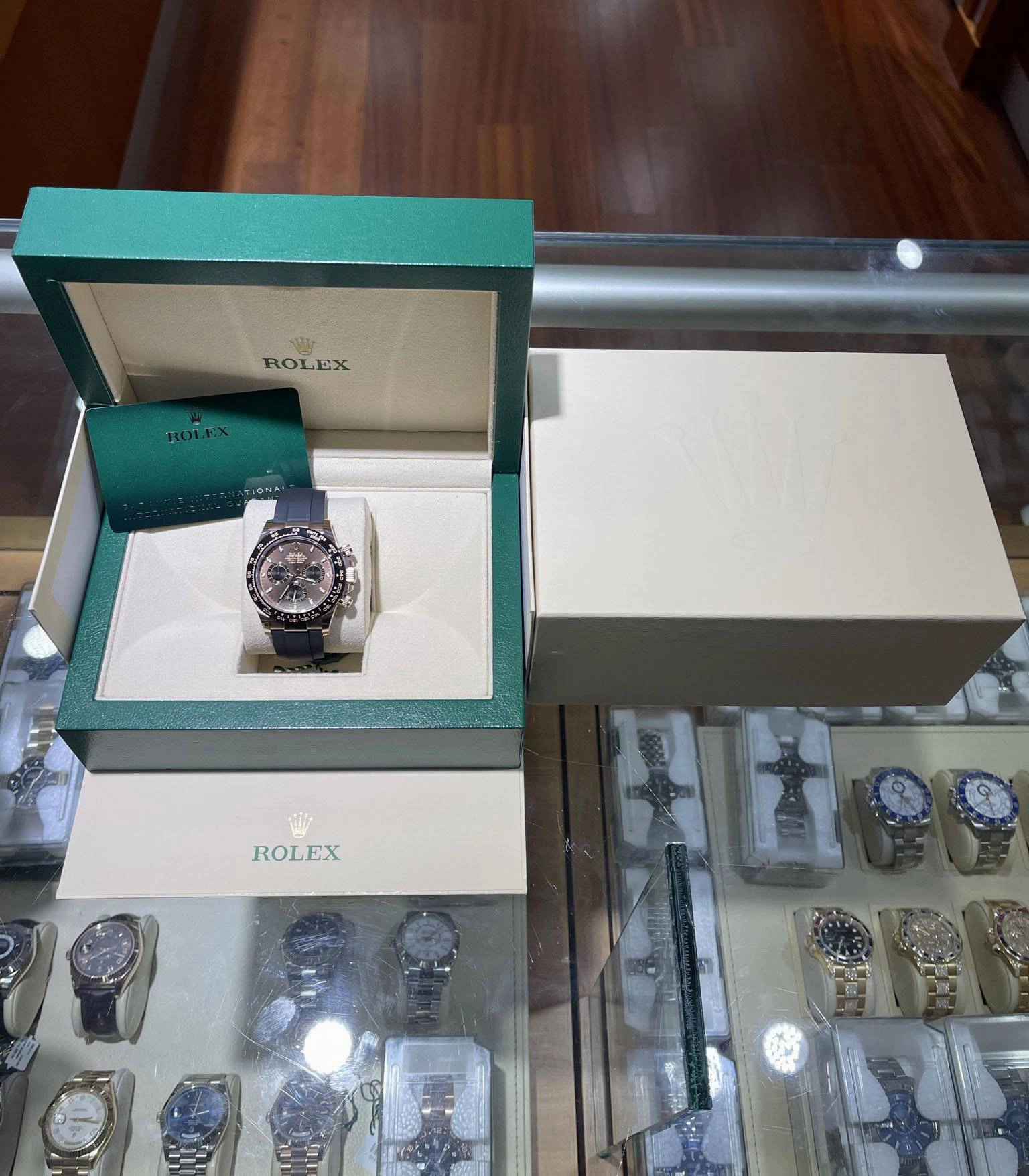 Rolex Daytona Oysterflex 116515 LN Chocolate Stick Dial Ceramic Bezel UNWORN