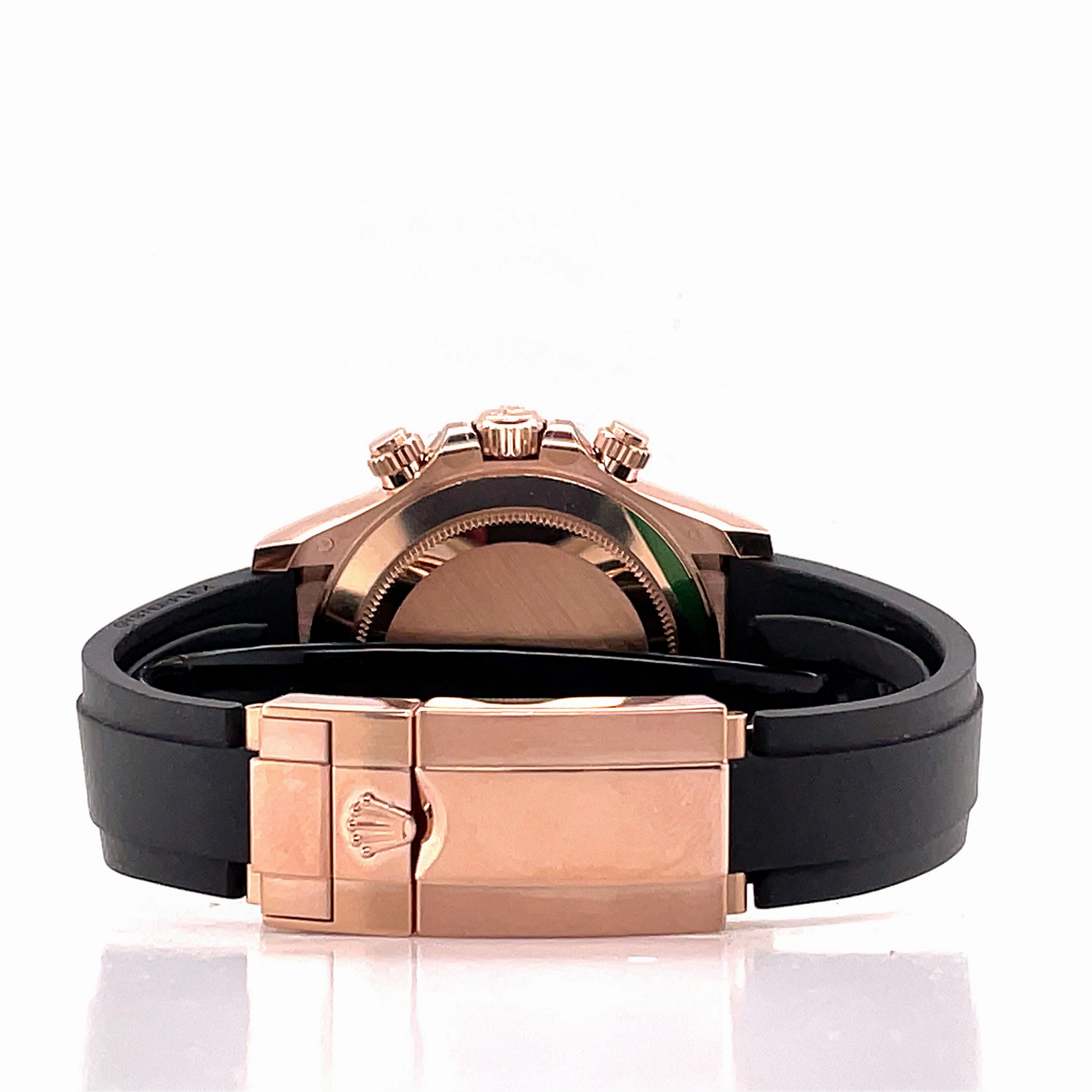 Rolex Daytona Rose Gold Black Ceramic Oyster flex Watch 116515 LN Box And Papers