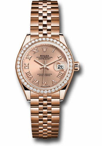Rolex Everose Gold Lady-Datejust Watch - Diamond Bezel - Ros Roman Dial - Jubilee Bracelet - 279135rbr rsrj