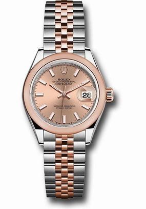 Rolex Everose Rolesor Lady-Datejust Watch - Domed Bezel - Ros Index Dial - Jubilee Bracelet - 279161 rsij