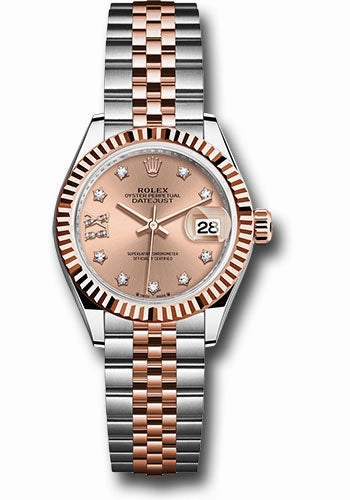 Rolex Everose Rolesor Lady-Datejust Watch - Fluted Bezel - Ros Star Diamond Roman 9 Dial - Jubilee Bracelet - 279171 rs9dix8dj