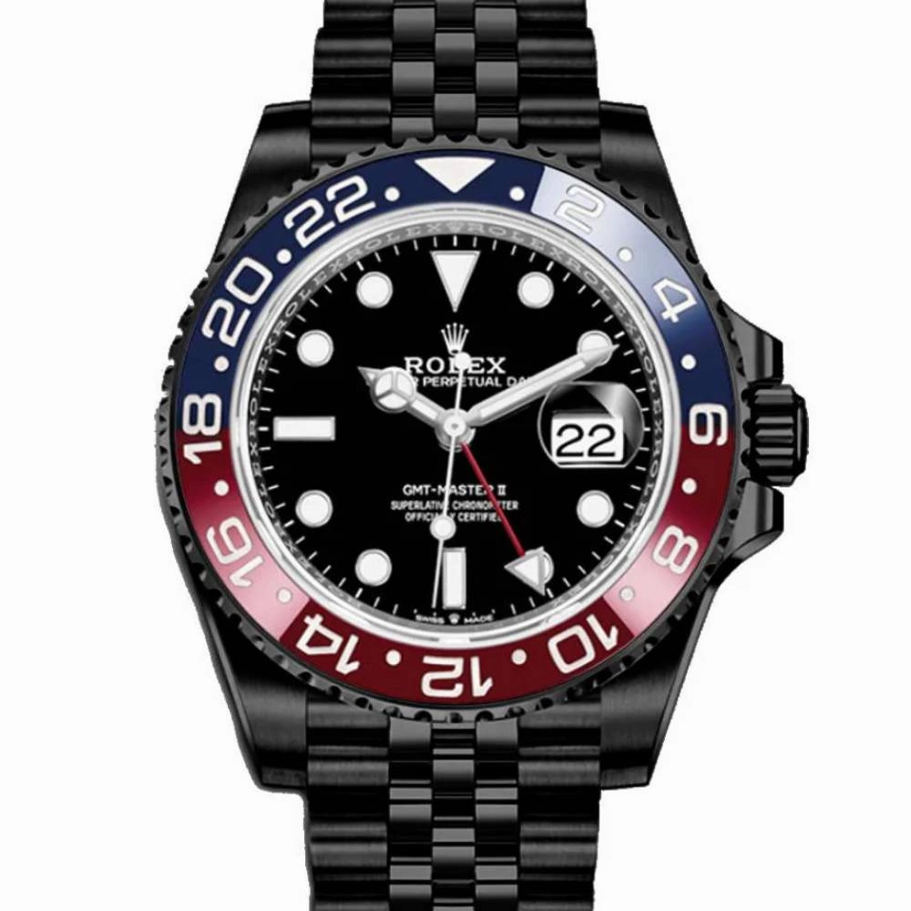 Rolex GMT-Master II "Pepsi" 40mm - Ref: 126710blro-0001 - Black Dial, Red & Blue Bezel, Black DLC-PVD Stainless Steel Jubilee Bracelet