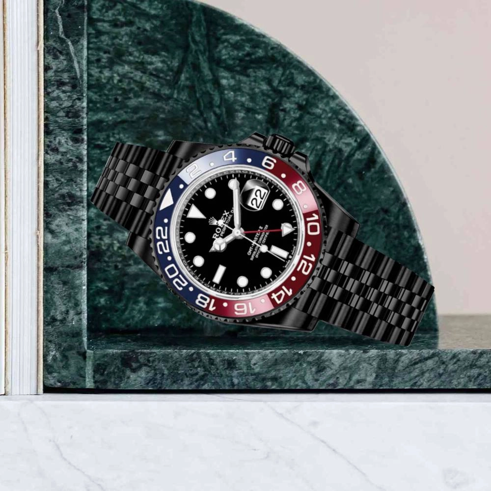 Rolex GMT-Master II "Pepsi" 40mm - Ref: 126710blro-0001 - Black Dial, Red & Blue Bezel, Black DLC-PVD Stainless Steel Jubilee Bracelet