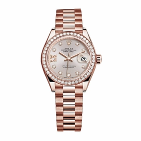 Rolex Lady-Datejust 28mm - Ref: 279135rbr-0003 - Sundust Diamond Dial, 18K Rose Gold Presidential Bracelet Women's Watch