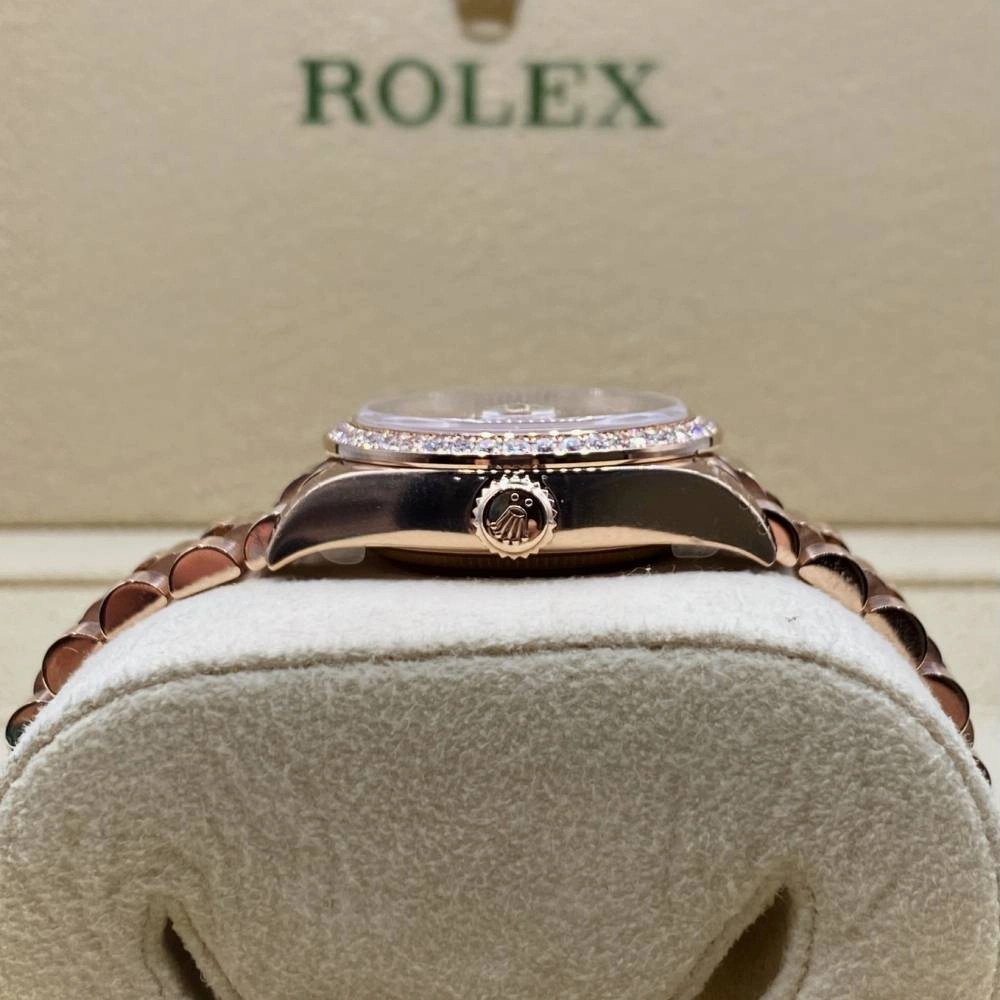 Rolex Lady-Datejust 28mm - Ref: 279135rbr-0003 - Sundust Diamond Dial, 18K Rose Gold Presidential Bracelet Women's Watch
