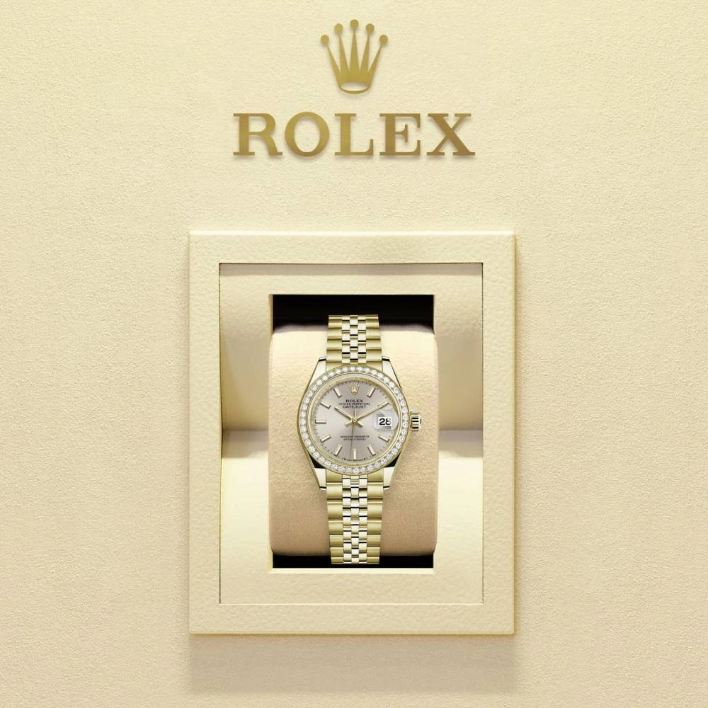 Rolex Lady Datejust 28mm - Ref: 279138rbr-0012 - Silver Dial, 18K Yellow Gold Jubilee Bracelet Women's Watch
