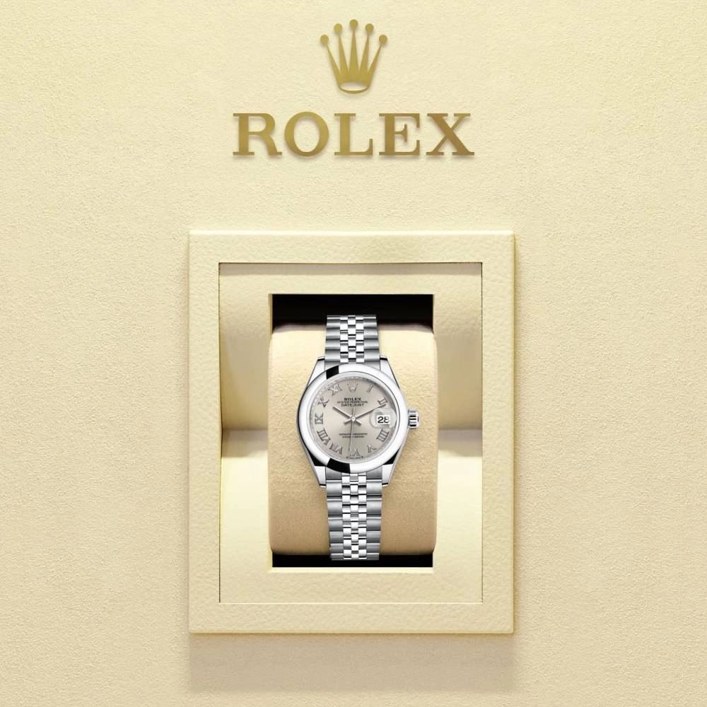 Rolex Lady-Datejust 28mm - Ref: 279160-0007 - Silver Roman Dial, Stainless Steel Jubilee Bracelet Women's Watch