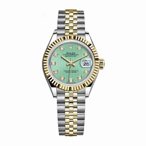 Rolex Lady-Datejust 28mm - Ref: 279173-0015 - Mint Green Diamond Dial, Two Tone Stainless Steel & 18K Yellow Gold Jubilee Bracelet Women's Watch