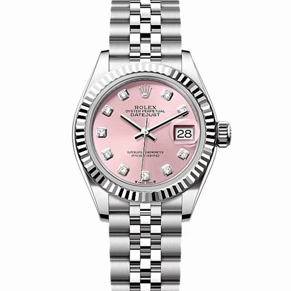 Rolex Lady-Datejust 28mm - Ref: 279174-0003 - Pink Diamond Dial, Stainless Steel Jubilee Bracelet Women's Watch