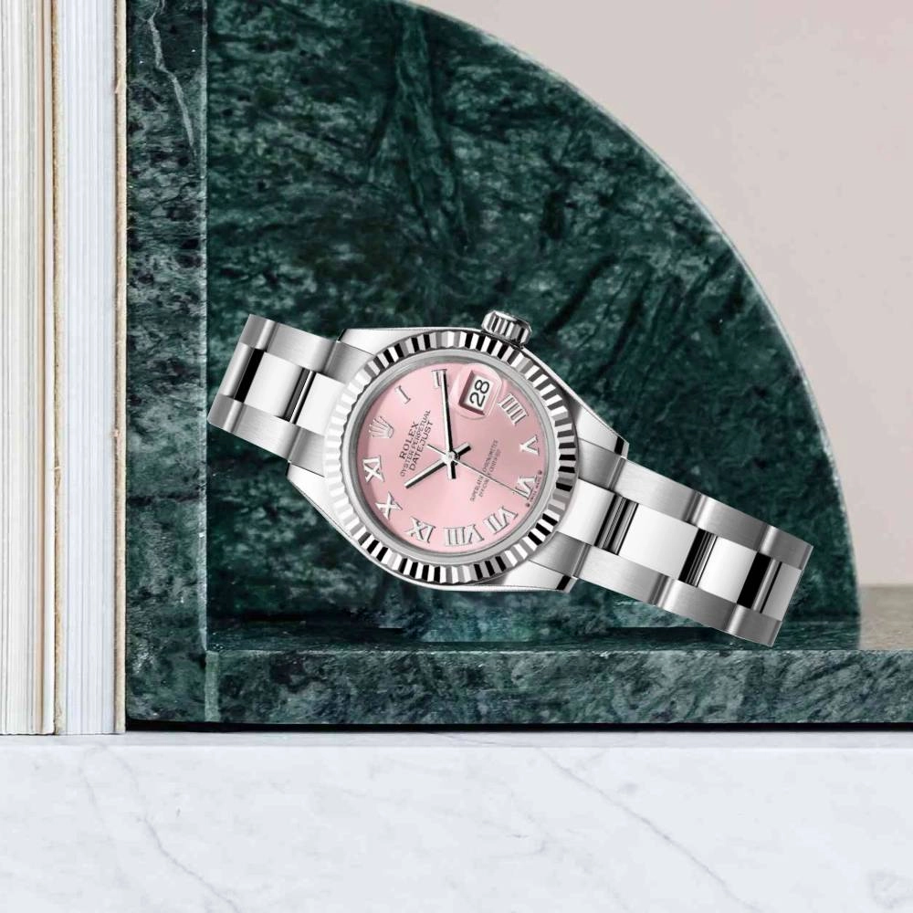 Rolex Lady-Datejust 28mm - Ref: 279174-0018 - Pink Roman Dial, Stainless Steel Oyster Bracelet Women's Watch