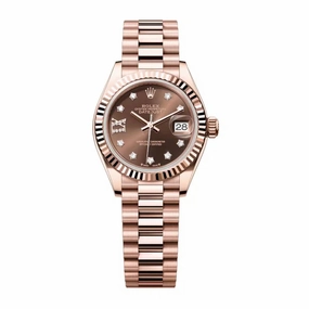 Rolex Lady Datejust 28mm - Ref: 279175-0002 - Chocolate Dial, 18K Rose Gold President Bracelet Women's Watch