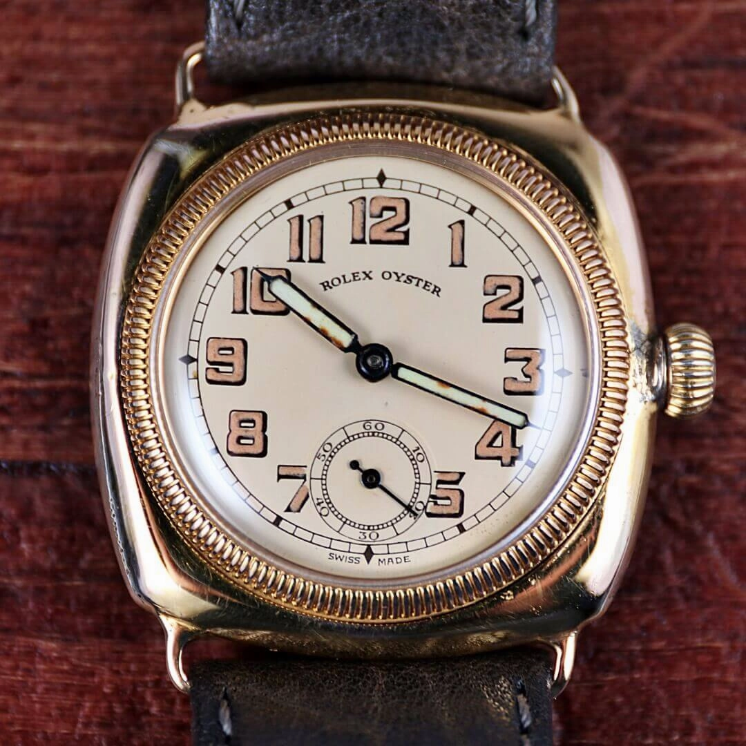 Rolex Oyster Cushion 9k Gold, 1930