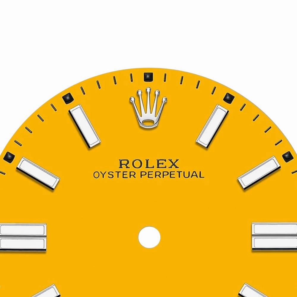 Rolex Oyster Perpetual 41mm | Stainless steel bracelet | Yellow dial Smooth bezel | Men's Watch 124300-0004