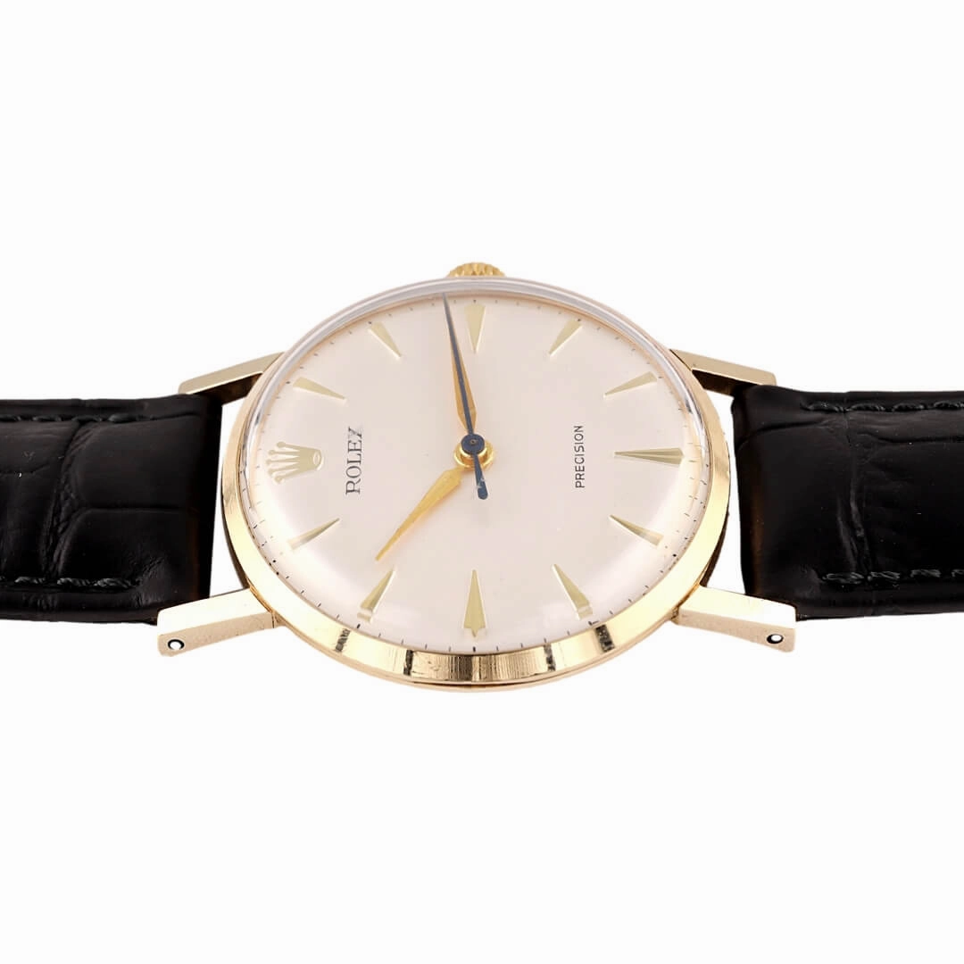 Rolex Precision 9k Gold Dress Watch  Dennison Case (Circa 1962)