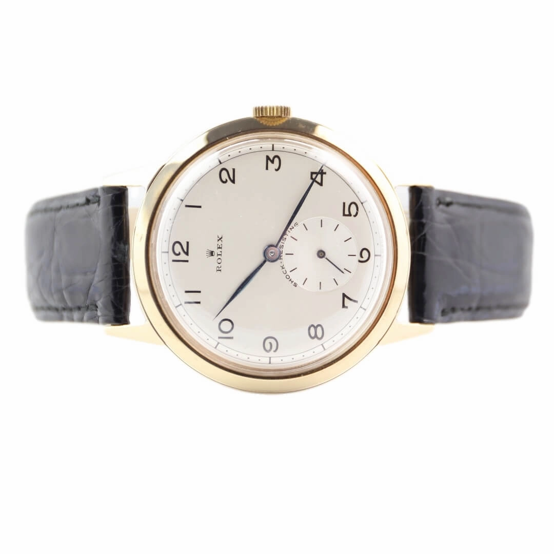 Rolex Shock Resisting 9k Gold, 1960 Vintage Dress Watch