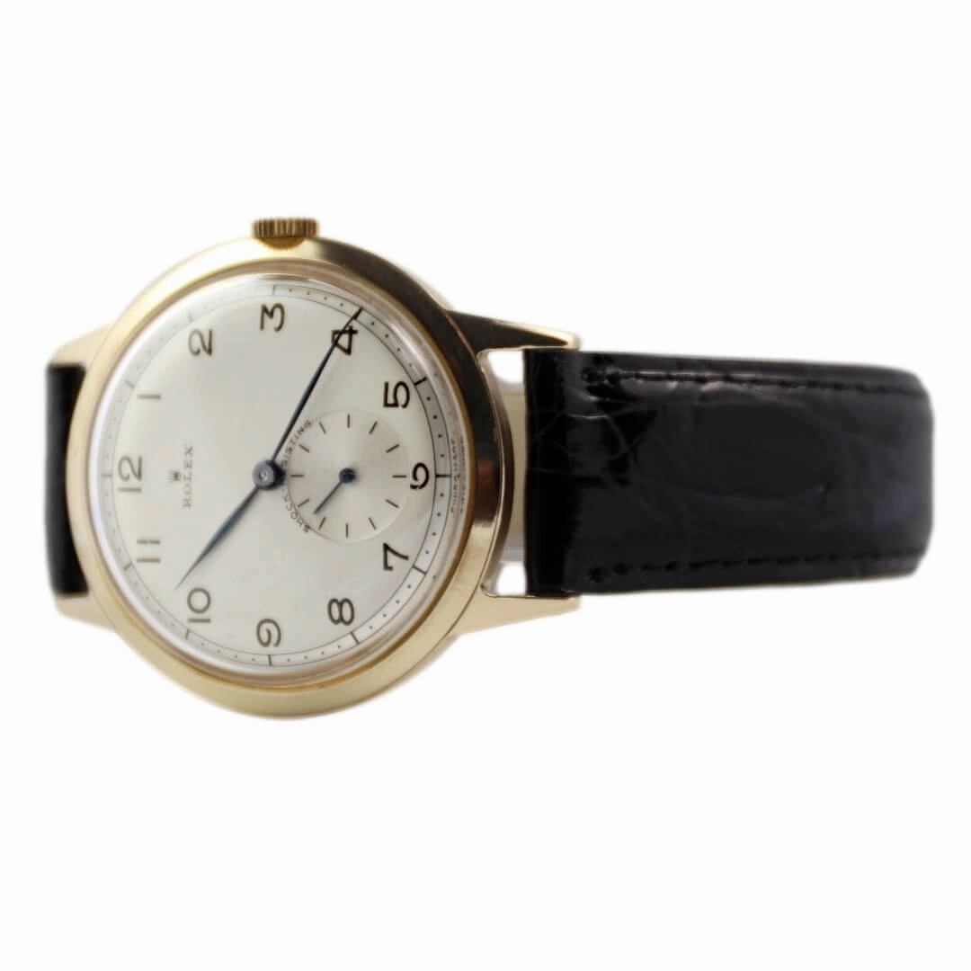 Rolex Shock Resisting 9k Gold, 1960 Vintage Dress Watch