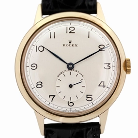 Rolex Shock Resisting 9k Gold, 1960 Vintage Dress Watch