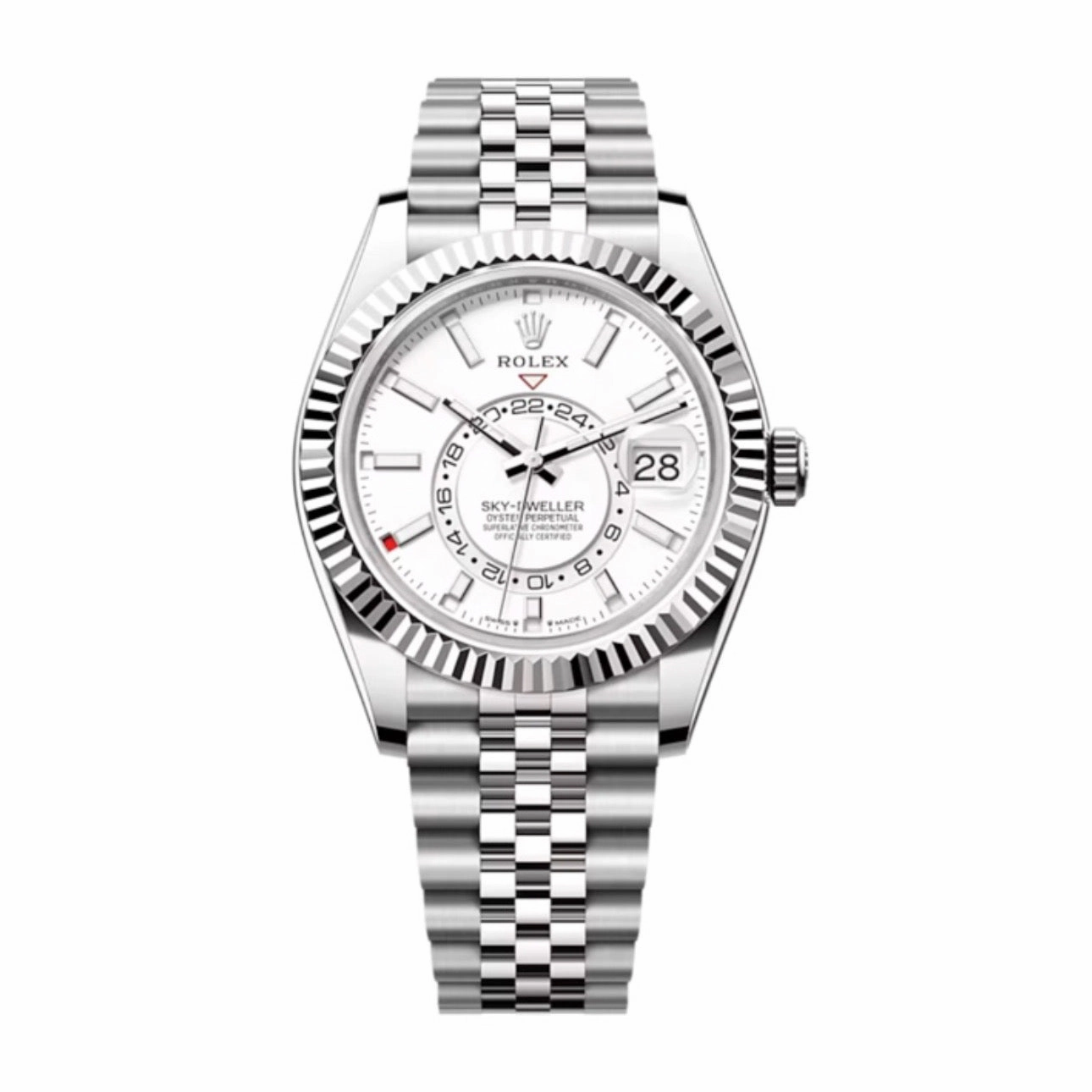 Rolex Sky-Dweller 42mm - Ref: 336934 - Intense White Stick Dial, Stainless Steel Jubilee Bracelet Watch