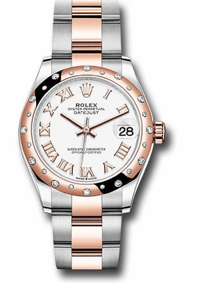 Rolex Steel and Everose Gold Datejust 31 Watch - 24 Diamond Bezel - Ros Index Dial - Oyster Bracelet 278341RBR wro