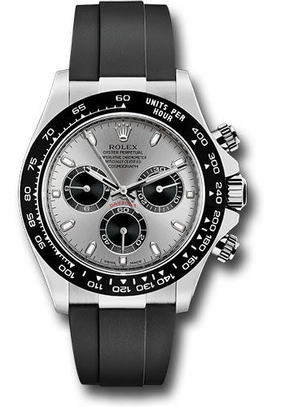 Rolex White Gold Cosmograph Daytona 40 Watch - Steel Index Dial - Ghost Black Oysterflex Strap - 116519LN stbkof
