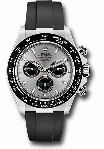 Rolex White Gold Cosmograph Daytona 40 Watch - Steel Index Dial - Ghost Black Oysterflex Strap - 116519LN stbkof