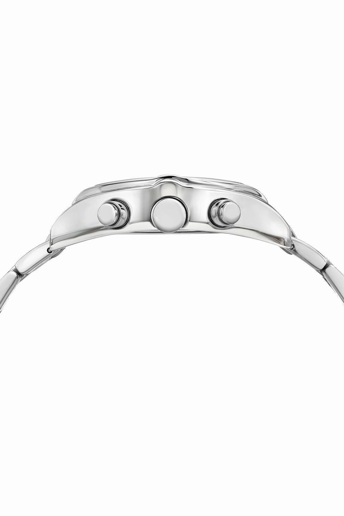Roman Stainless Steel Silver Tone & White Men's Watch 1291BROS
