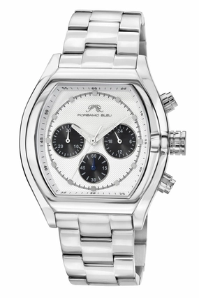 Roman Stainless Steel Silver Tone & White Men's Watch 1291BROS
