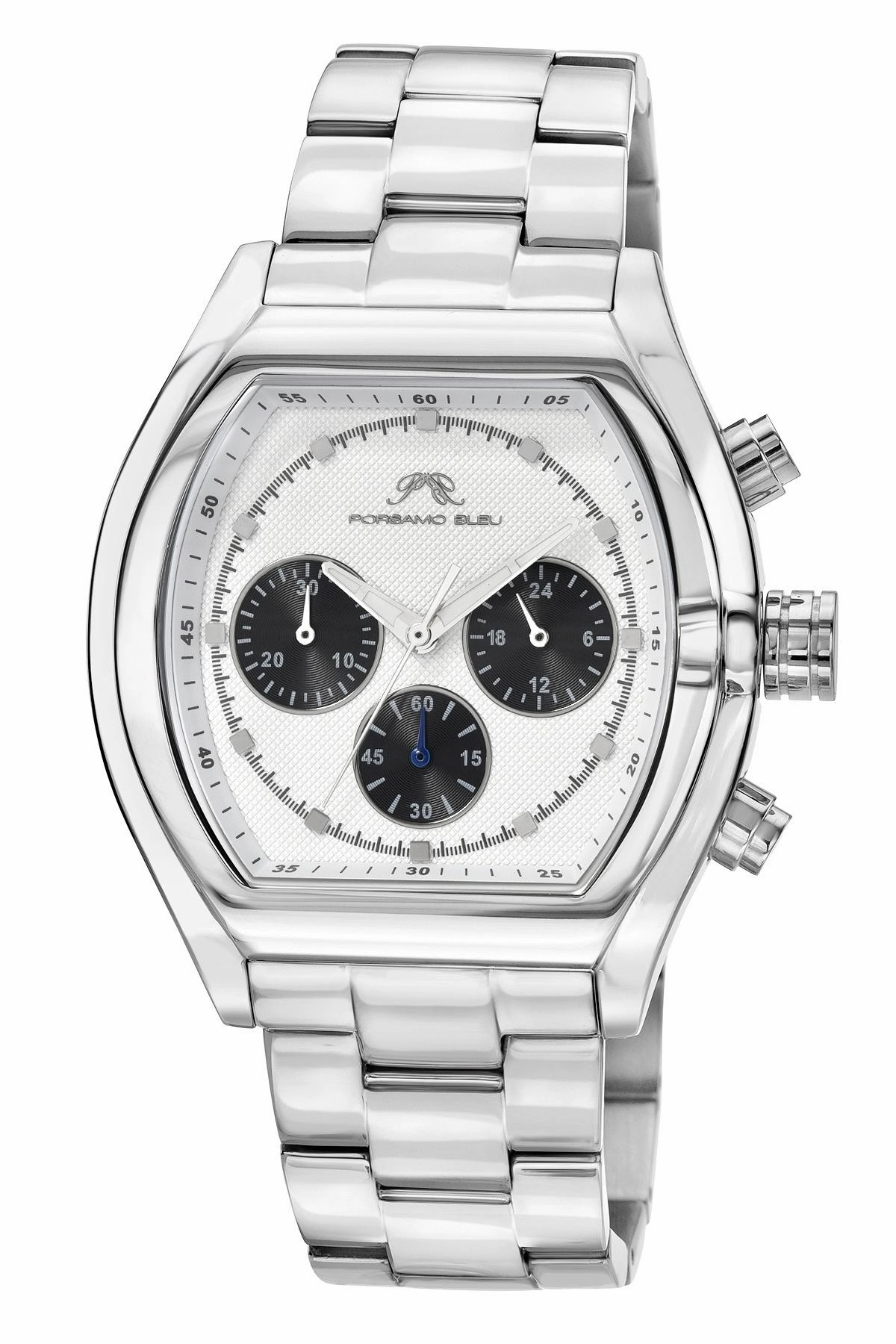 Roman Stainless Steel Silver Tone & White Men's Watch 1291BROS