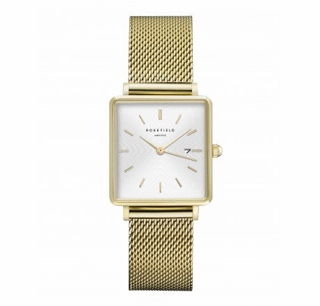 Rosefield -'The Boxy' White Sunray Gold Mesh