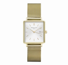 Rosefield -'The Boxy' White Sunray Gold Mesh