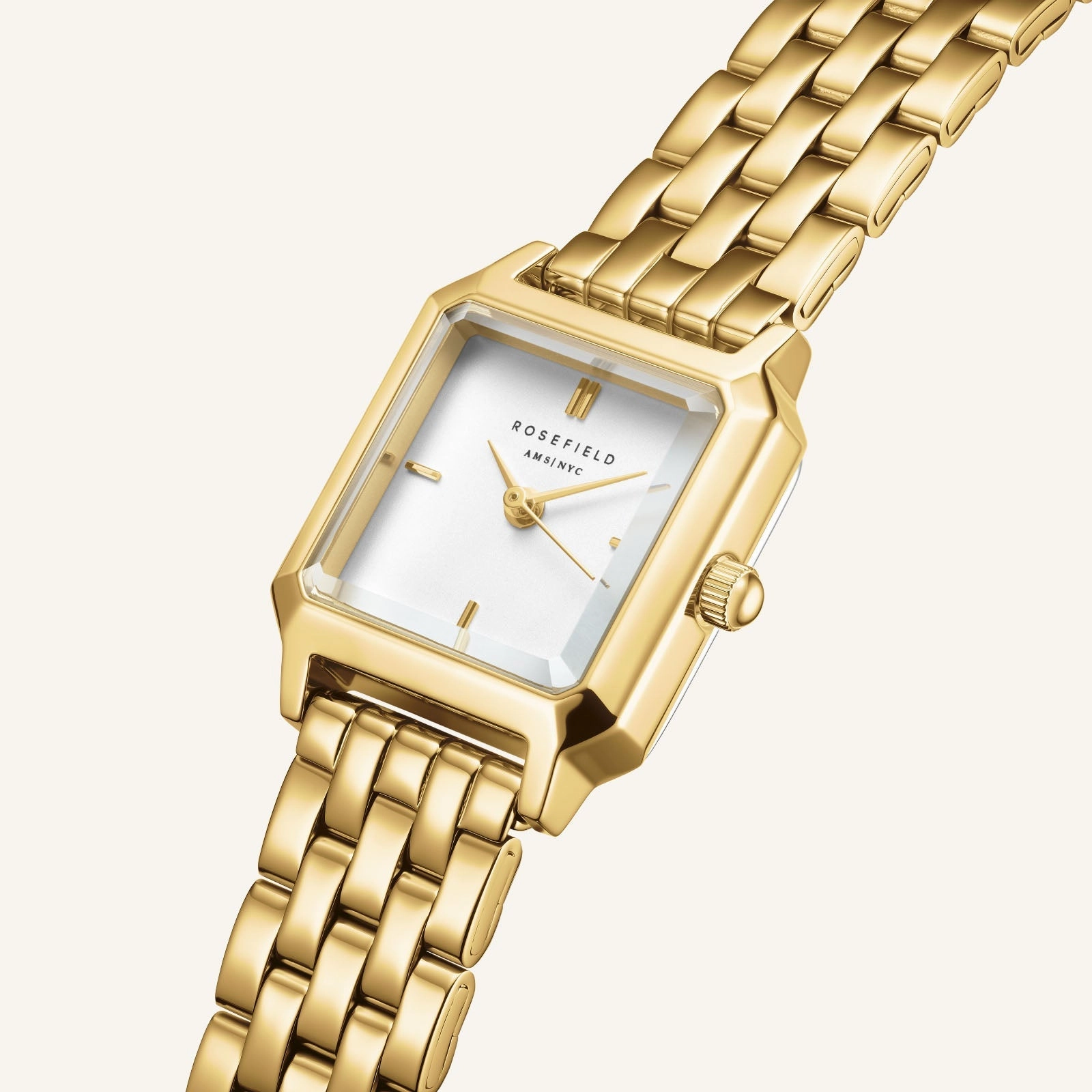 Rosefield Boxelle White Dial Stainless Steel Watch BWGSG-B01