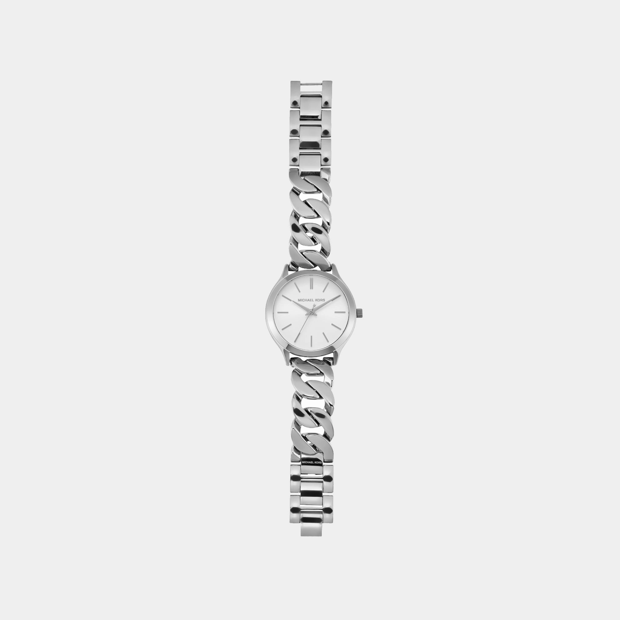 Runway Women Quartz White Dial Analog Stainless Steel Watch MK7474