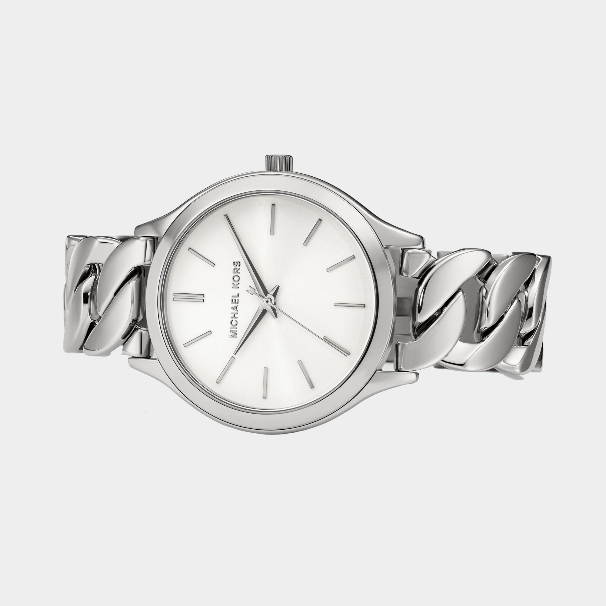 Runway Women Quartz White Dial Analog Stainless Steel Watch MK7474