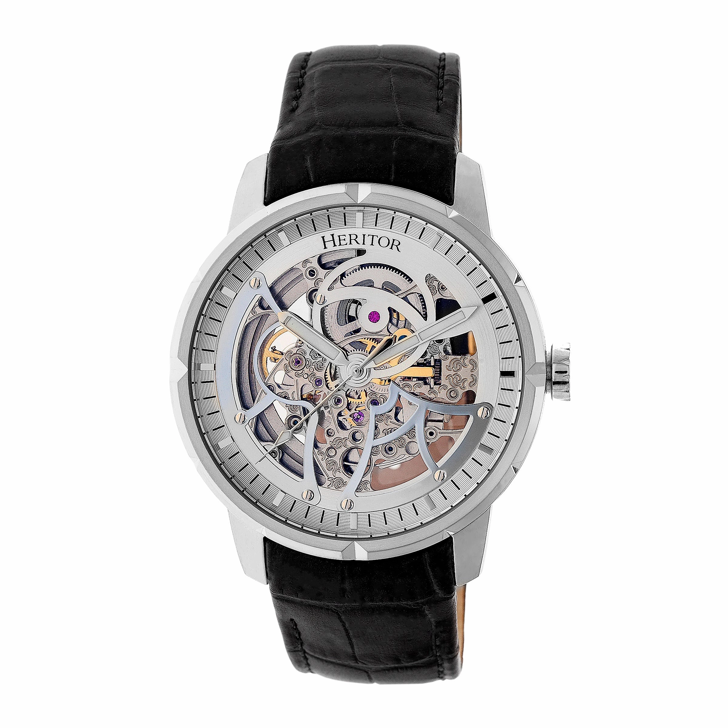 Ryder Skeleton Leather-Band Watch