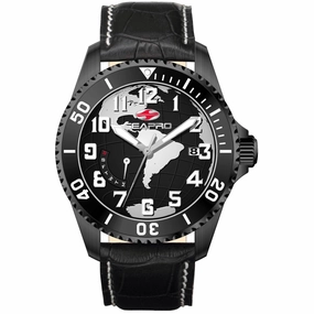 Seapro Men's Watch - Voyager Quartz Black Dial Leather Strap | SP2743