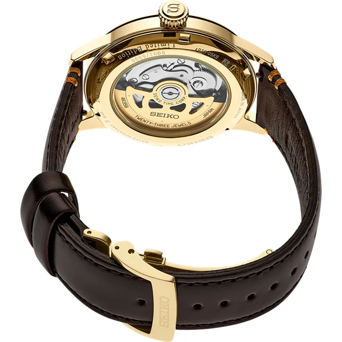 Seiko Presage Limited Edition Gold Face Watch SRPH78J