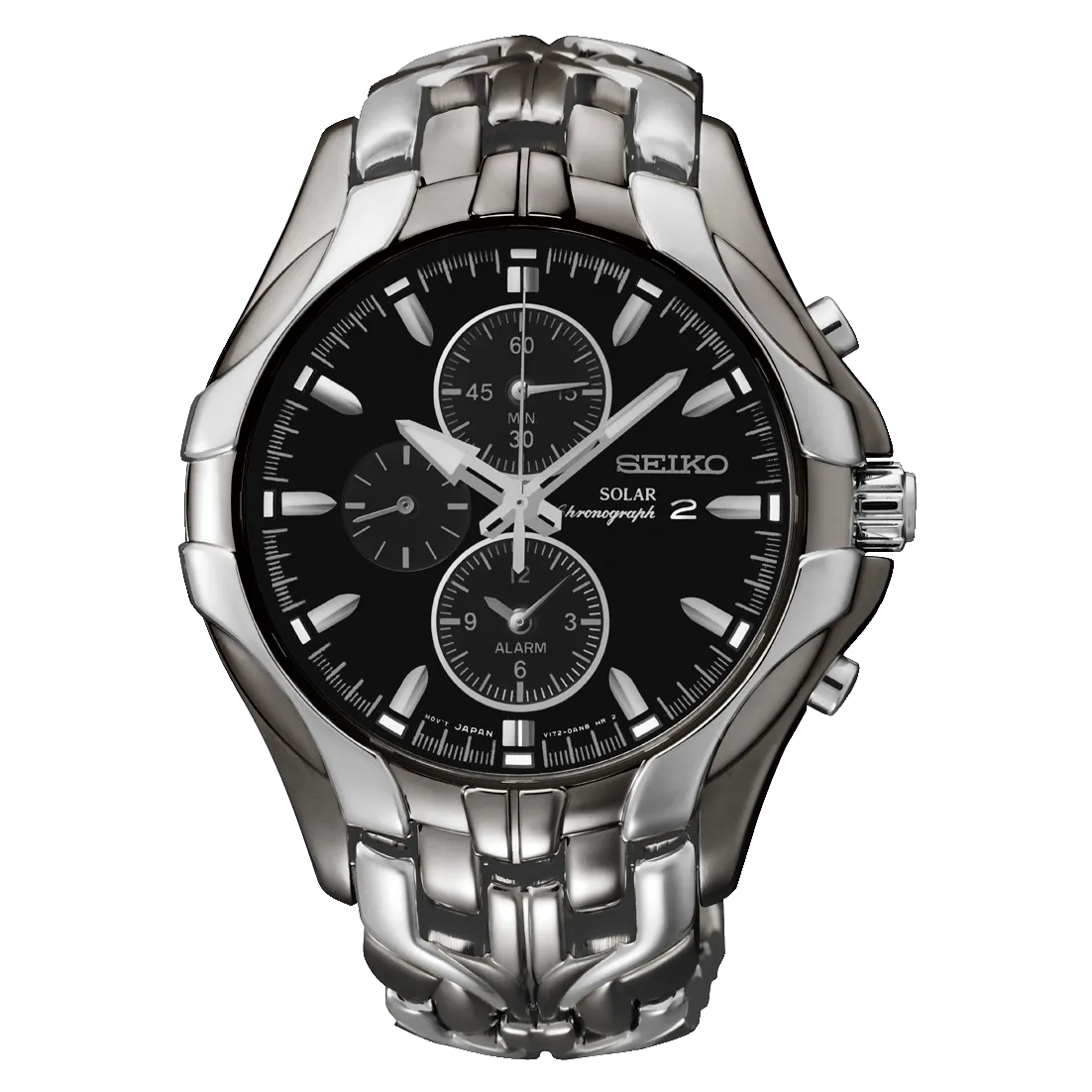 Seiko Solar Chronograph Excelsior Gunmetal Black Ion Finish Watch SSC139P-9