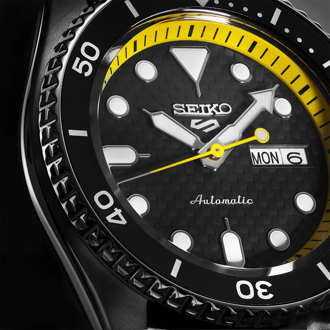 Seiko Supercars Special Edition Yellow Automatic Watch SRPJ07K
