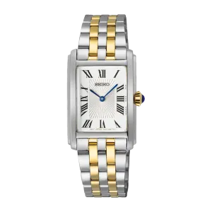 Seiko Two-Tone Square Womens Dress Watch SWR087P
