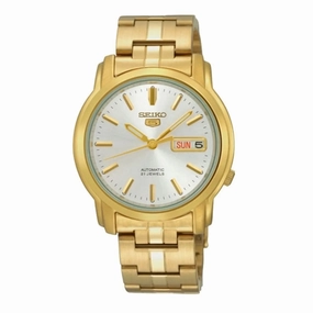 Seiko 5 Automatic Gold-Tone Stainless Steel Band Watch SNKK74K1