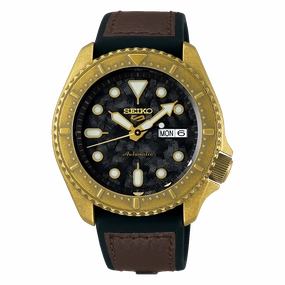 Seiko 5 Sports Automatic Black and Brown Calfskin   Silicone Strap Watch SRPE80K1 (LOCAL BUYERS ONLY)