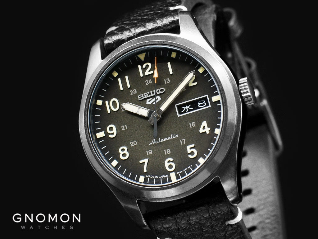 Seiko 5 Sports Military Style Black - Leather Ref. SBSA121