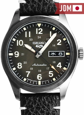 Seiko 5 Sports Military Style Black - Leather Ref. SBSA121