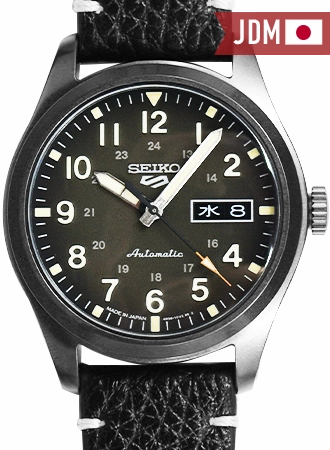 Seiko 5 Sports Military Style Black - Leather Ref. SBSA121