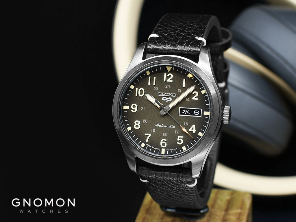 Seiko 5 Sports Military Style Black - Leather Ref. SBSA121