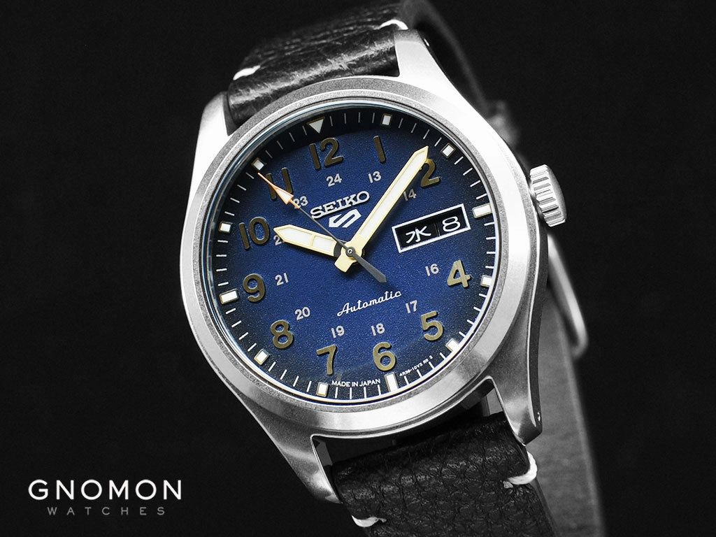 Seiko 5 Sports Military Style Blue - Leather Ref. SBSA119