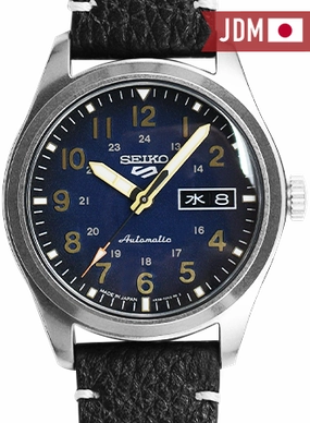 Seiko 5 Sports Military Style Blue - Leather Ref. SBSA119