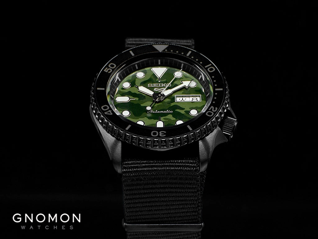 Seiko 5 Sports Street Style Camo Green Ref. SBSA173