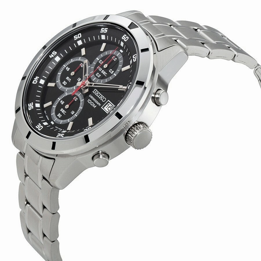 Seiko Chronograph Black Dial Mens Watch