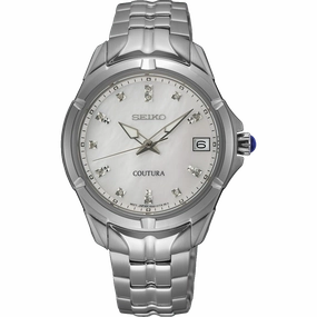 Seiko Coutura Analogue Mother of Pearl Dial Stainless Steel Watch SUR593P